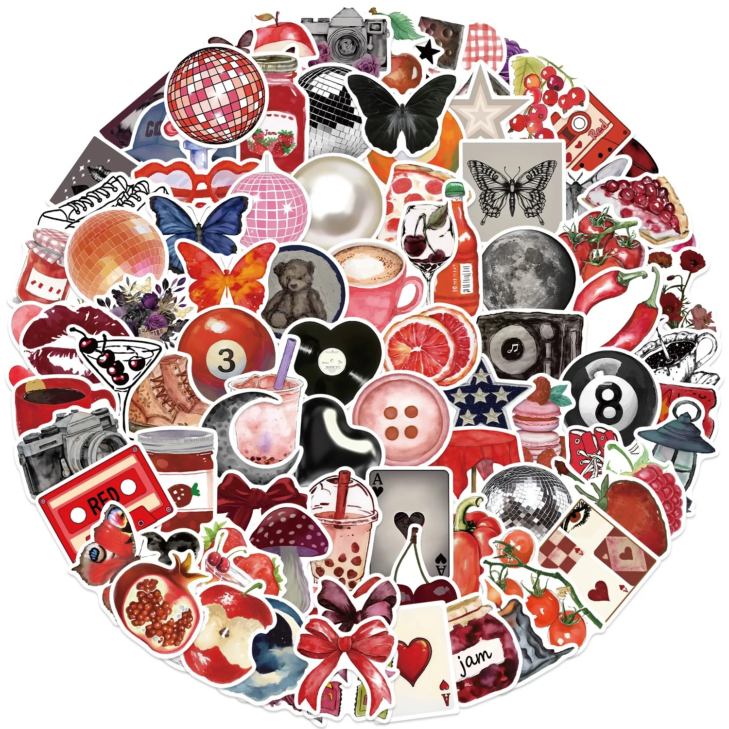 100Pcs Downtown Y2K Girls Aesthetics Retro Graffiti Stickers Phone Guitar Laptop Suitcase Waterproof Sticker Kids Toy