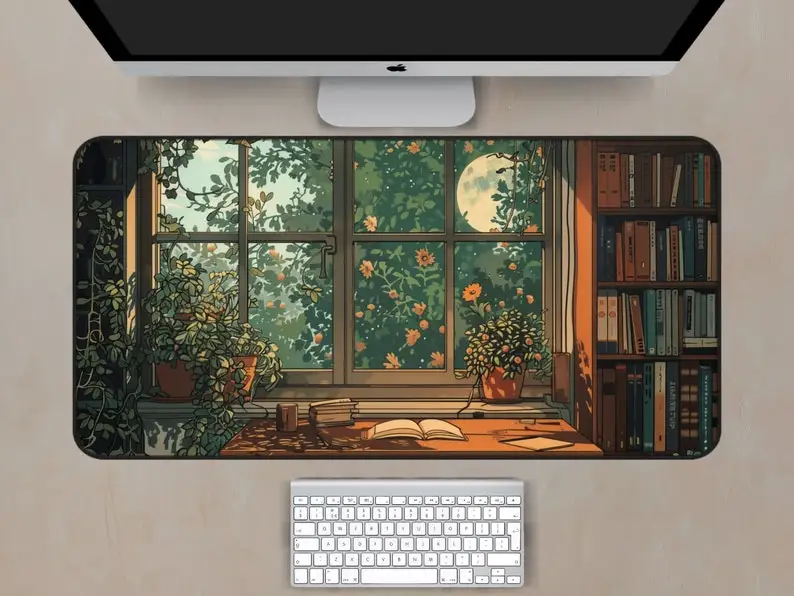 

Library-themed Deskmat, Non-slip and Waterproof Mousepad, Desk Decoration Mat for Office and Gaming, A Perfect Gift for Friends.