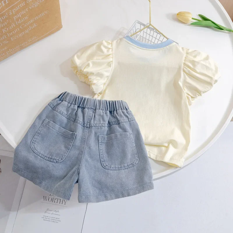 

Children's clothing girls Korean version set New simple and versatile denim shorts Small and medium children's foreign style