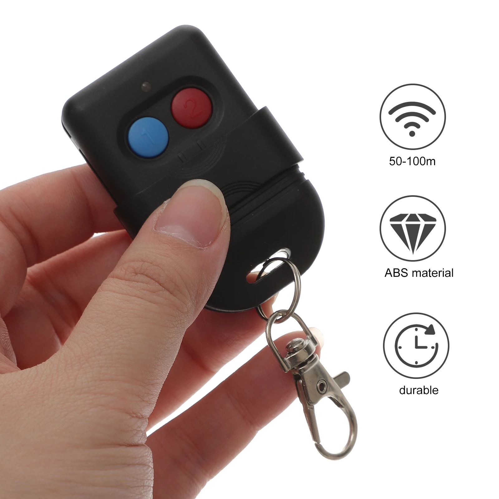 

Garage Door Remote Controller Universal Mini Key Fob 2-Button Opener For Gate Electric Windows Anti-Theft Alarm