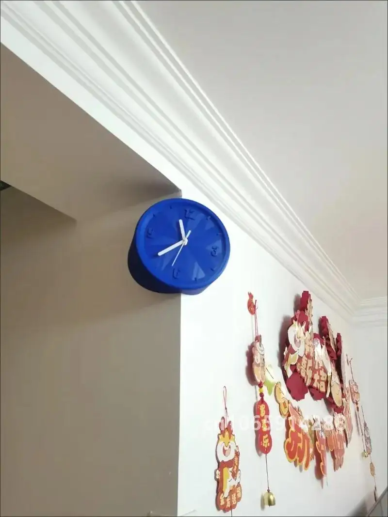 8 Inch Corner Wall Clocks Minimalist Wall Art Clock Bedroom Mechanism Silent Watches Living Room Luxury Desktop Watch Home Decor