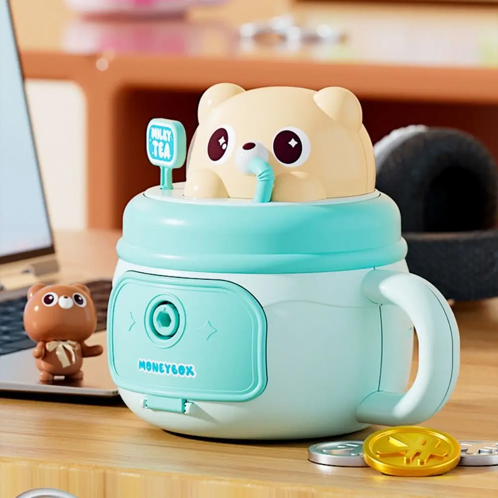 Simulated Bear Water Cup Storage Tank Animal Design Savings Tank Money Organizer Jar Cartoon Portable Money Storage Pot