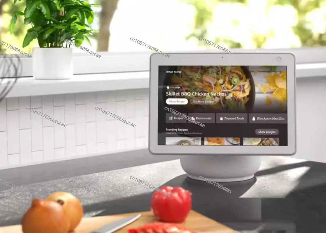 شاشة Home Echo Show 10 الجيل الثالث عالي الدقة الذكية مع حركة صوت ممتازة وأليكسا جليدي أبيض