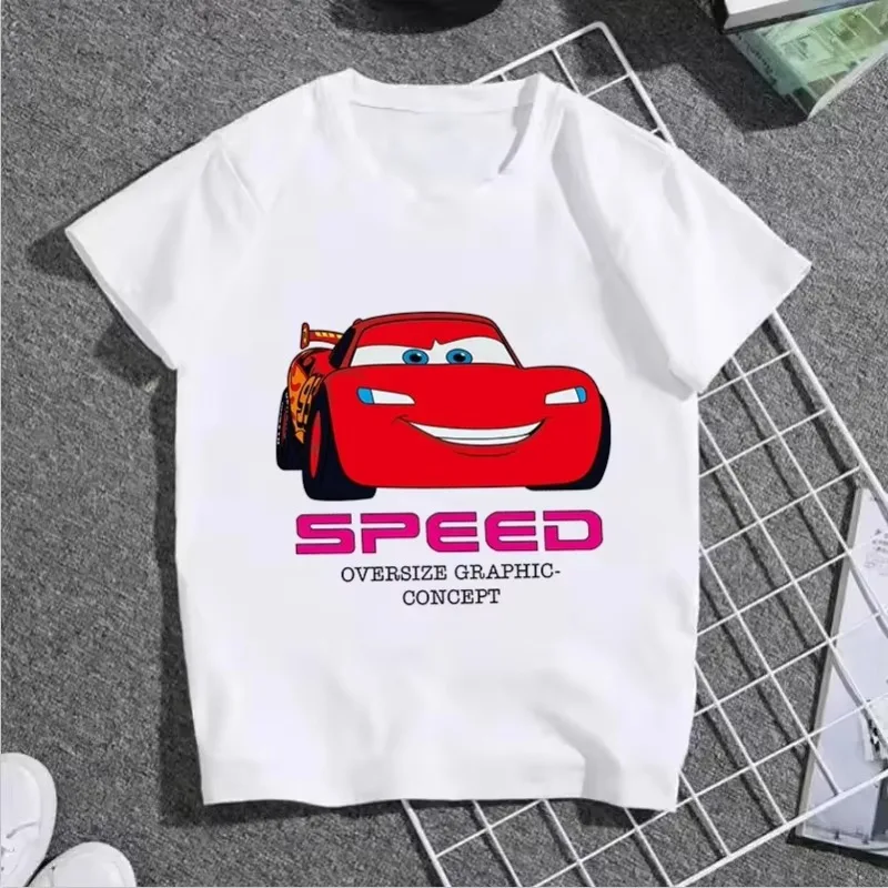 

Disney Car Printed Children's T-shirt New Summer Children's Pure Cotton Top Casual and Fashionable Children's Clothing