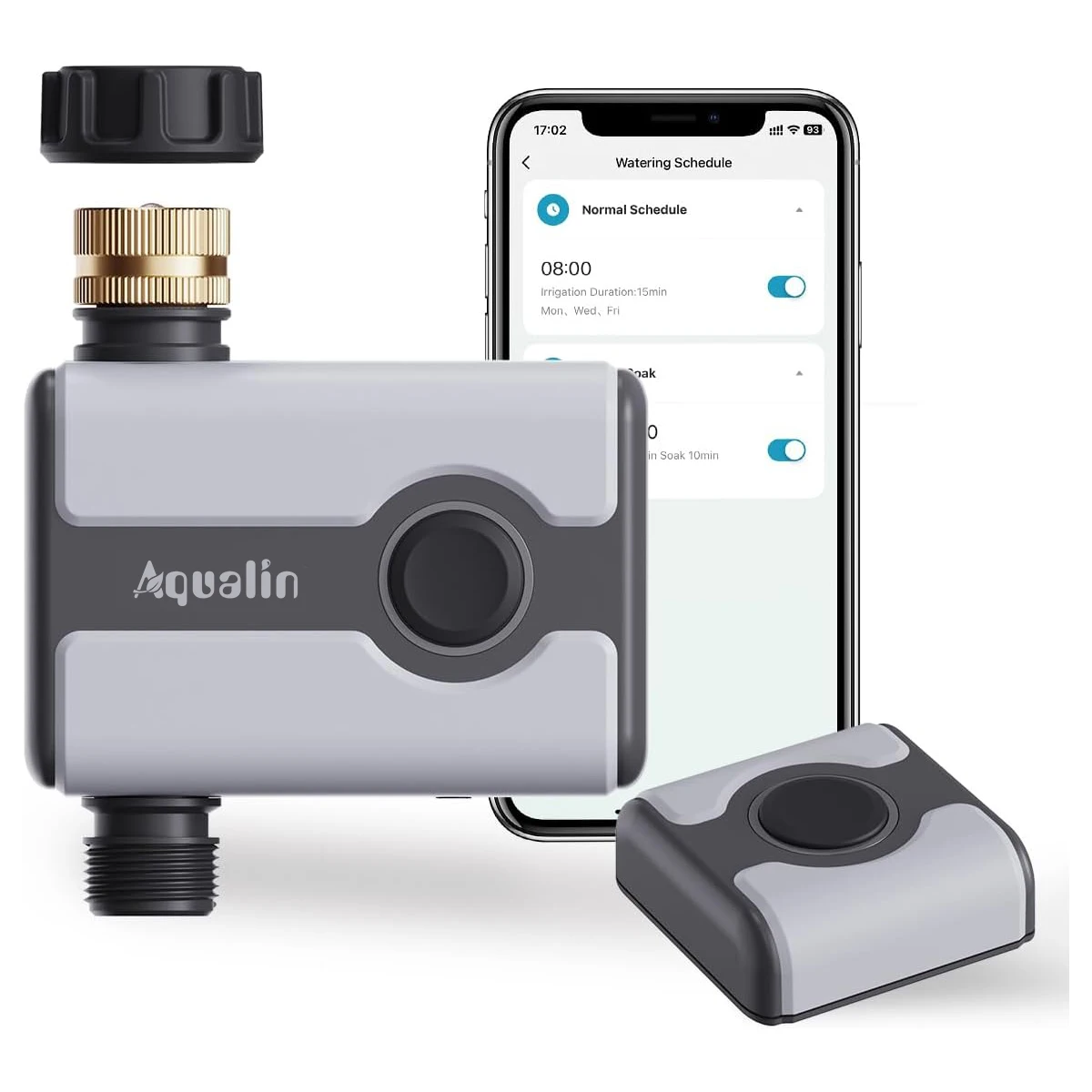 

Aqualin WiFi Water Timer Tuya Smart Irrigation System Automatic Hose Timer with 2 Watering Modes Wireless Remote APP Control
