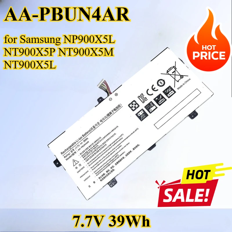 

AA-PBUN4AR Laptop Battery for Samsung NP900X5L NT900X5P NT900X5M NT900X5L NP940X3L 940X3L K01US Series 7.7V 39Wh