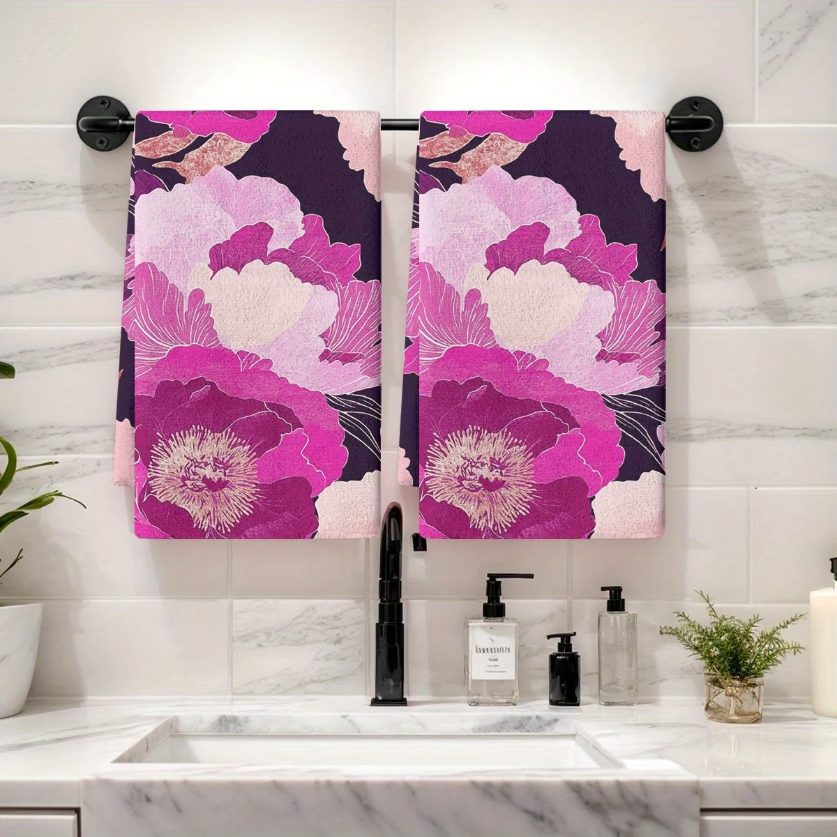 

2PCS Soft Absorbent Kitchen Towels Dish Towel Flower Modern Dish Cloths Holiday Dish Towel Dry Cloth For Kitchen Home Decoration