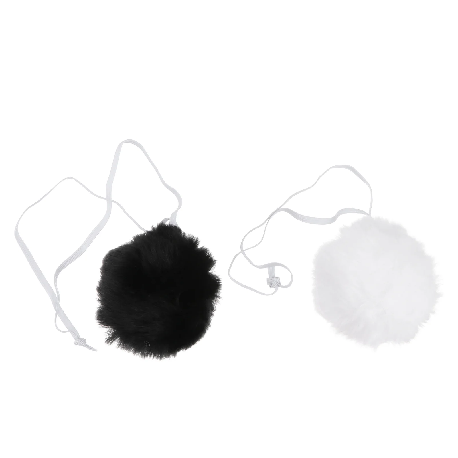 2 Pcs Rabbit Tail Pompom Costumes Prop Big Cosplay Ball Performance Plush Animal Miss