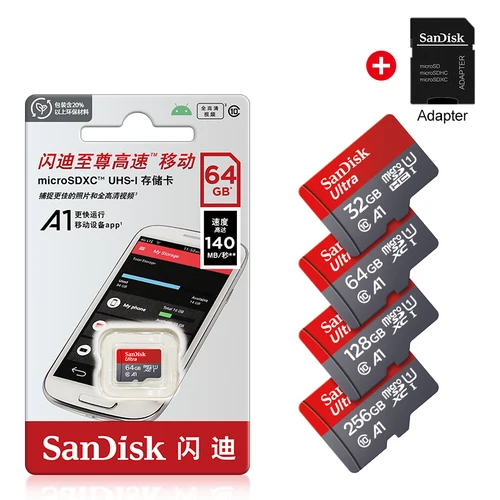 Tarjeta de memoria Sandisk genuina, 128GB, 32GB, 64GB, 256GB, tarjeta Flash SD/TF, Mini SD 32 64, 128GB, tarjeta TF para altavoces de teléfono, Robot
