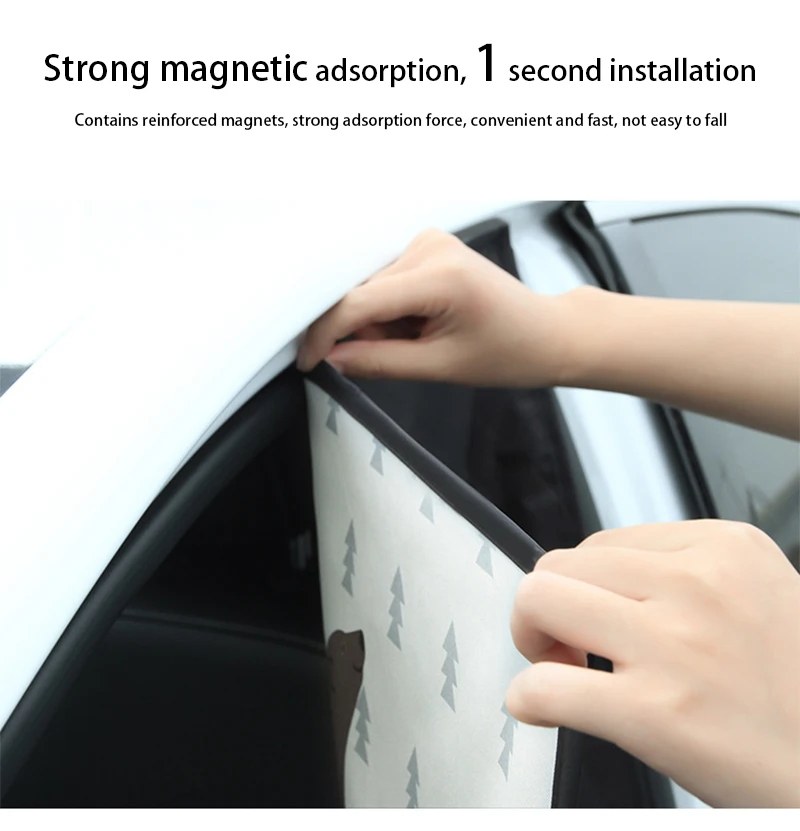 Car Magnetic Cartoon Sunshade Curtain UV Protection Curtain Side Window Sunshade Cover For Baby Kids Cute Cartoon Auto Styling