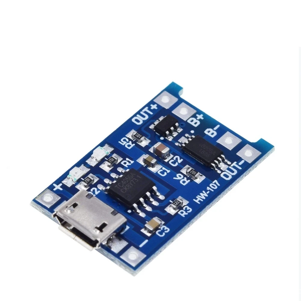 5V 1A Micro/Type-c/Mini 18650 TP4056 Lithium Battery Charger Module Charging Board With Protection Dual Functions Li-ion