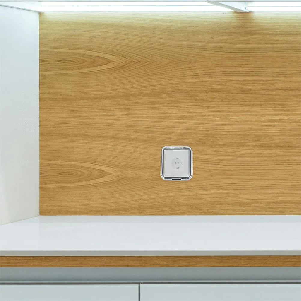 

2Pcs Waterproof Socket Cover 86-Type Self-Adhesive Bathroom Kitchen Splash-Proof Electrical Outlet Protector Box