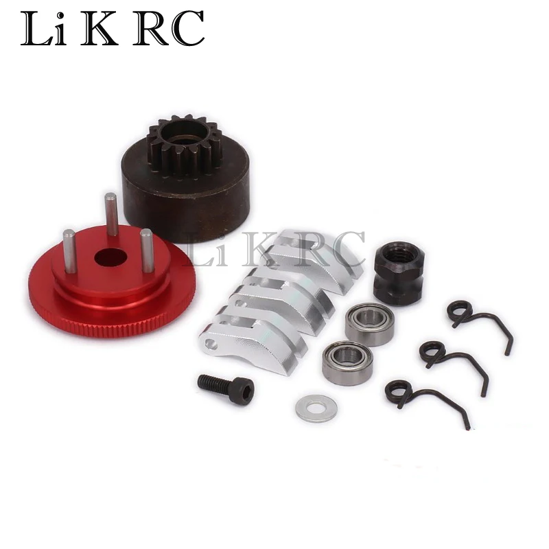 1 Set Clutch Bell 14T Gear Flywheel Assembly Clutch Shoes Springs Cone Engine Nut for 1/8 HSP HPI RC Car Parts