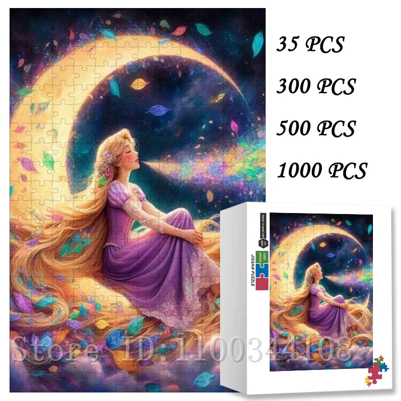 Disney Rapunzel Princess Jigsaw Puzzles 35/300/500/1000 Pieces Cartoon Puzzles for Children Handmade Toys & Hobbies