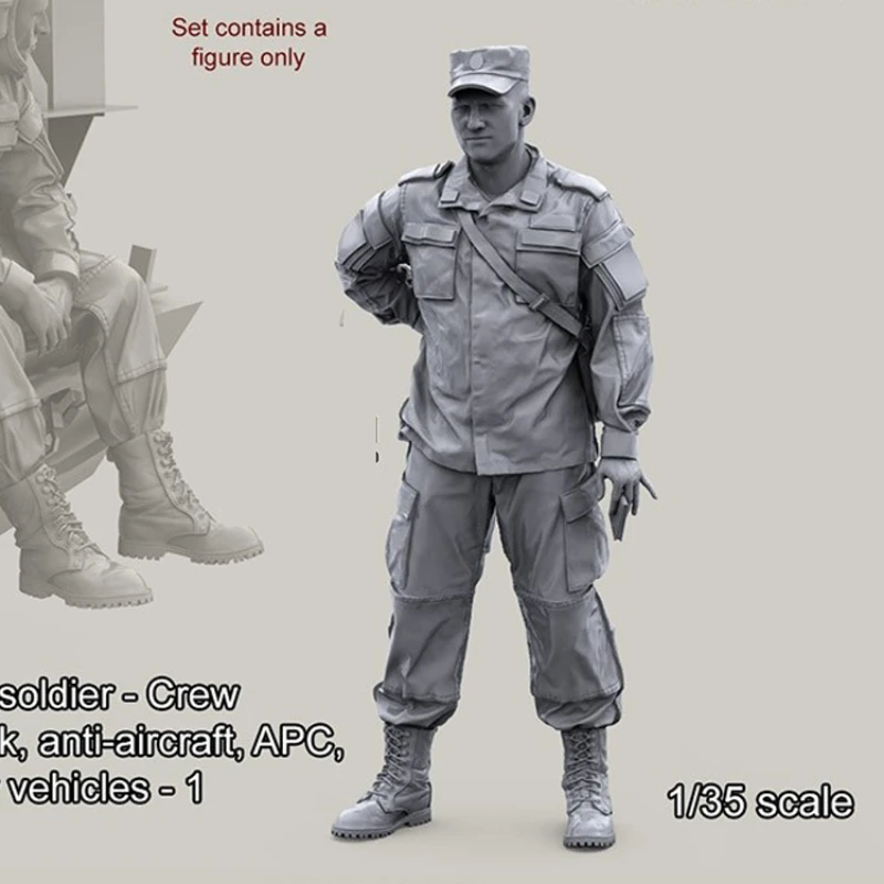 1/35 Die-Casting Resin Figure Model Building Kits Modern Russian army Soldiers Armored Crew Unassembled and Unpaint Toys