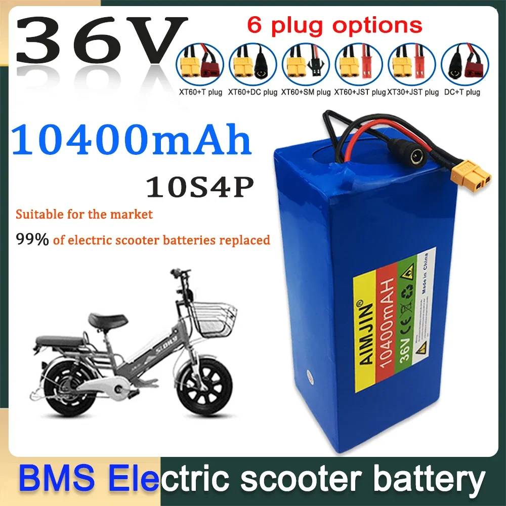 

18650 36V 10S4P 10400Ah 1000W Power Modified Bicycle electric scooter Vehicle Built in BMS Li-ion Battery with charger