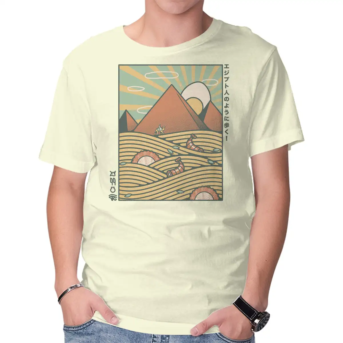 Egypt Mummy Ramen Pyramids Anime Graphic T-shirts For Men Clothing Women Short Sleeve Tees Vintage High Quality 100%Cotton