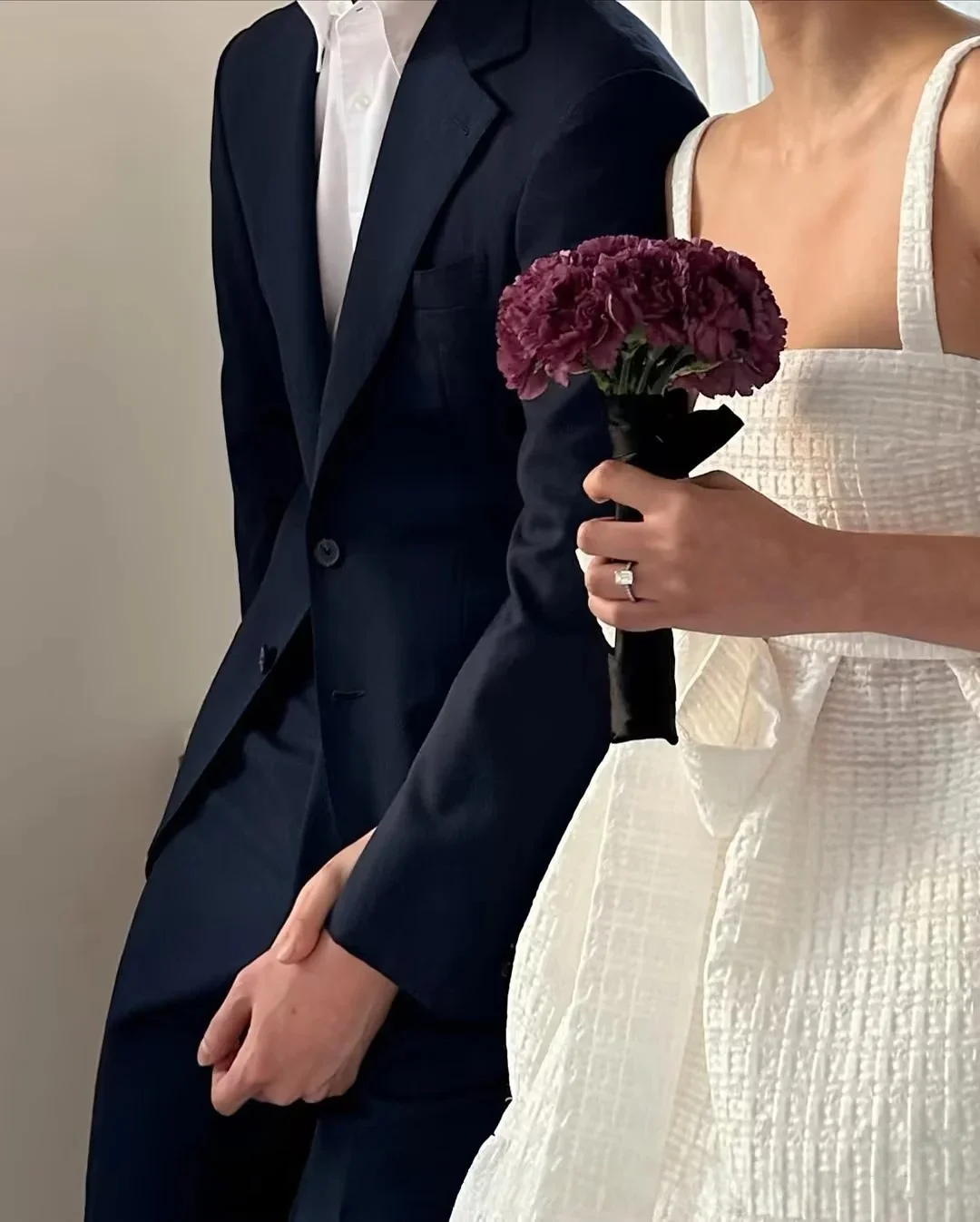 Sondr 새로운 한국어 웨딩 드레스 스퀘어 넥 와플 계층화 된 발목 길이 신부 파티 드레스 맞춤형 웨딩 스냅 드레스