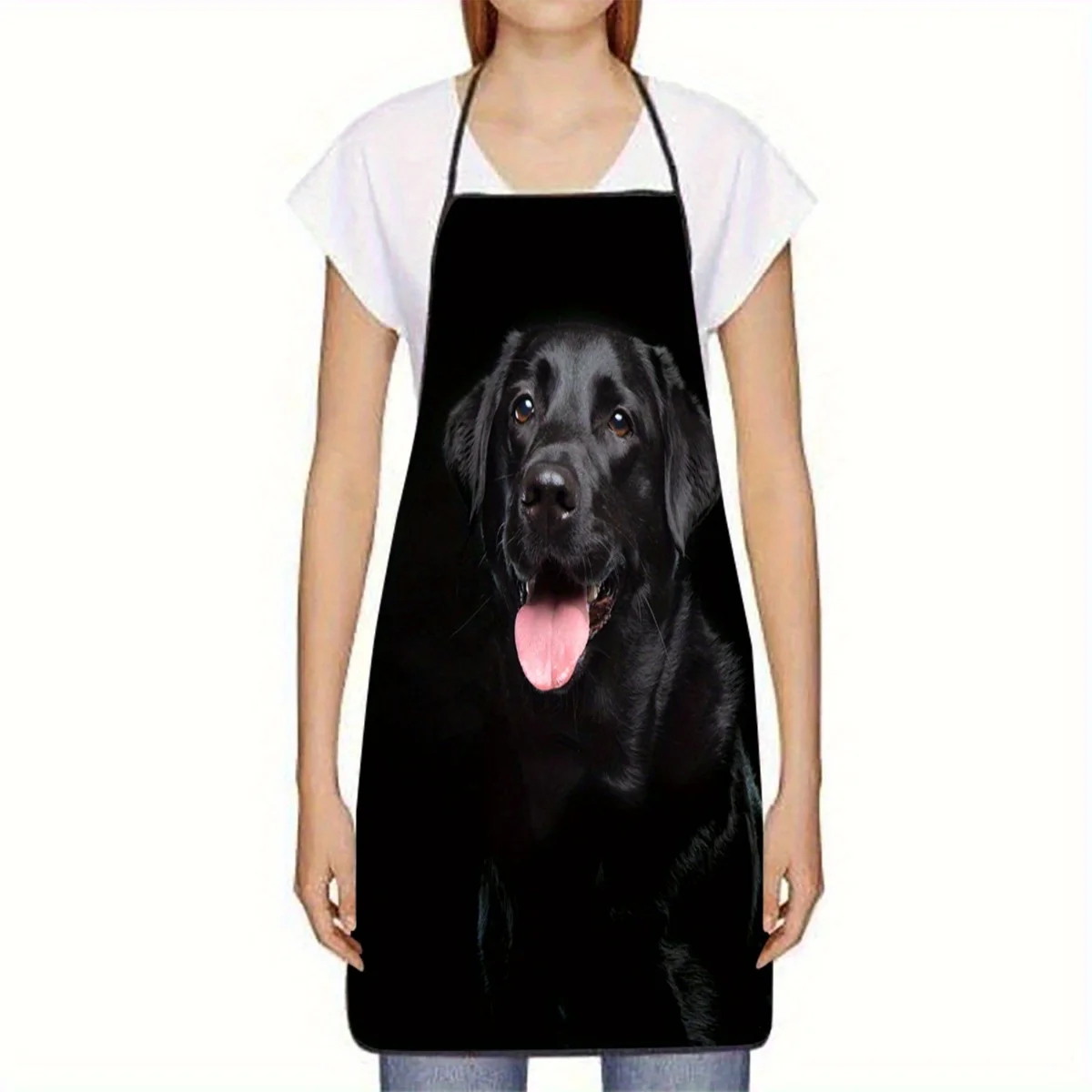1 Black Labrador Dog Print Apron - Perfect for Home Kitchen, Baking, and Cooking