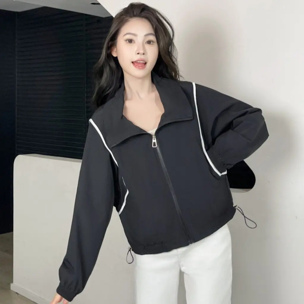 

Women's Casual Hooded Short Coat Jacket Loose Fit Western Style All-match Spring Autumn Early Autumn New