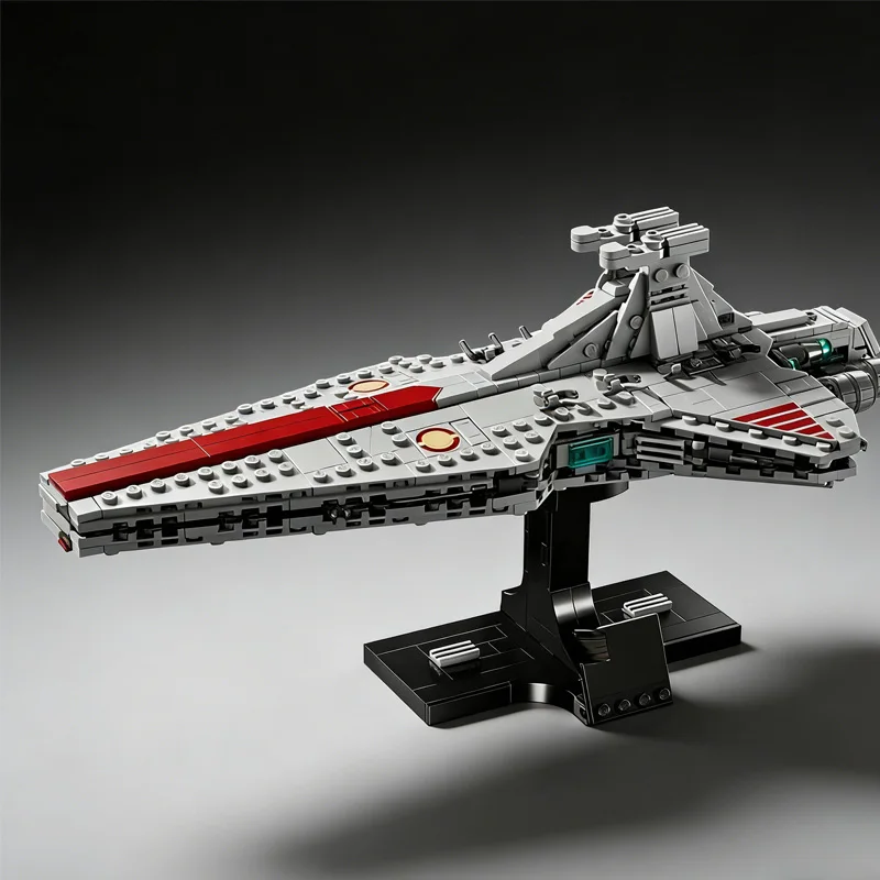 2026 New 643 pcs Venator Republic Cruiser MOC Space Wars Clone Era Model Attack Ship Dual Bridges Adult Gift compatible 75441