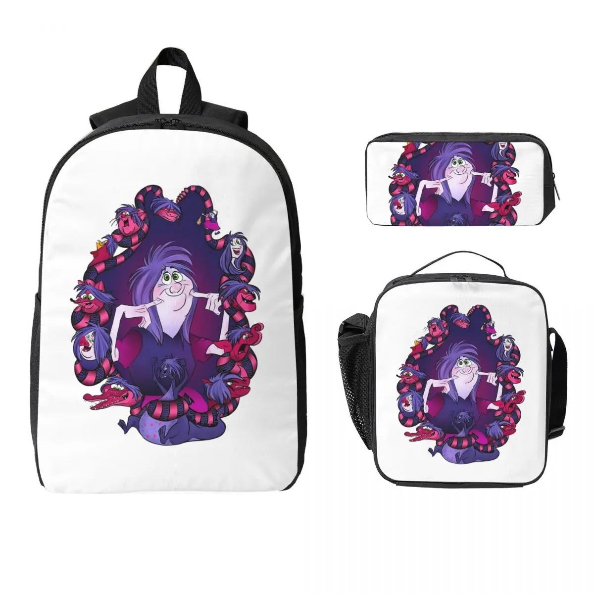 

Madame Mim Backpack Student Boys Girls BookBag School Bag Computer Shoulder Bags 3ps Insulated Lunch Bag Pencil Case