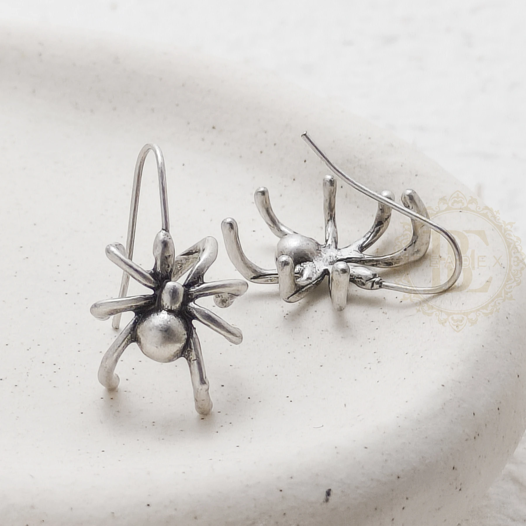 DIY Supply-2 Pieces (One Pair) Solid Brass Earring Post with Brass Pin - Spider 28x16mm (4923C-15) - view 4