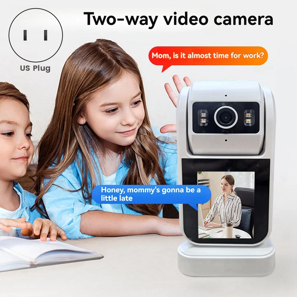 Screen Household Camera Video Call Camera Auto Tracking with Two-Way Video & Audio for Home Security US PLUG