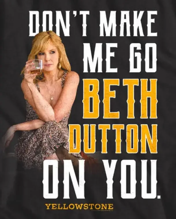 تي شيرت يلوستون بيث داتون من القطن للشرب كبير الحجم #2