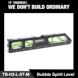 TOUGHBUILT Magnetic 4 Bubble Spirit Level 9 inch 230mm Horizontal Ruler Billet Material Level TB-H2-L-9T-M