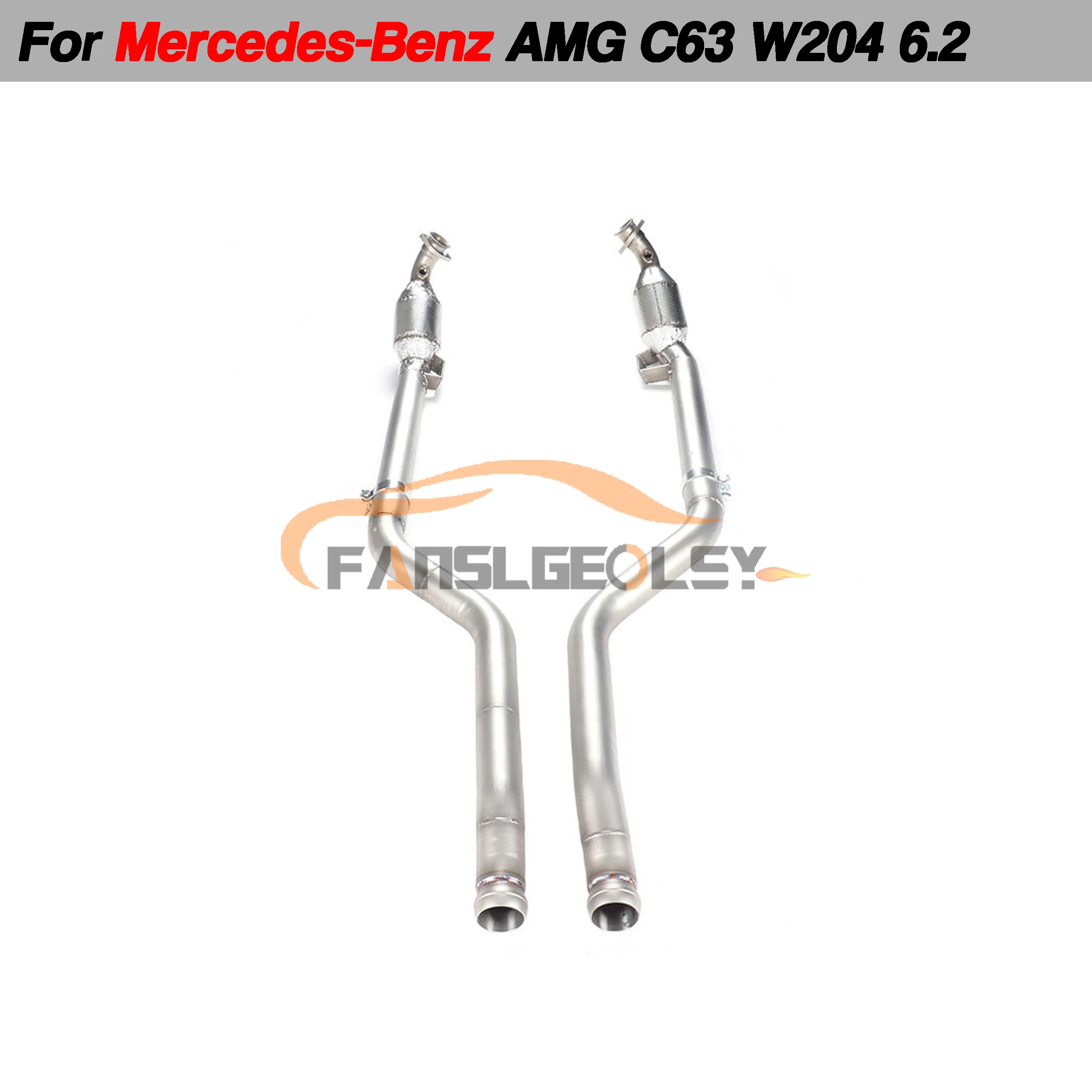 

For Mercedes Benz AMG C63 W204 6.2 Steel Downpipe Performance Exhaust System with Heat shield and catalytic converter Headers