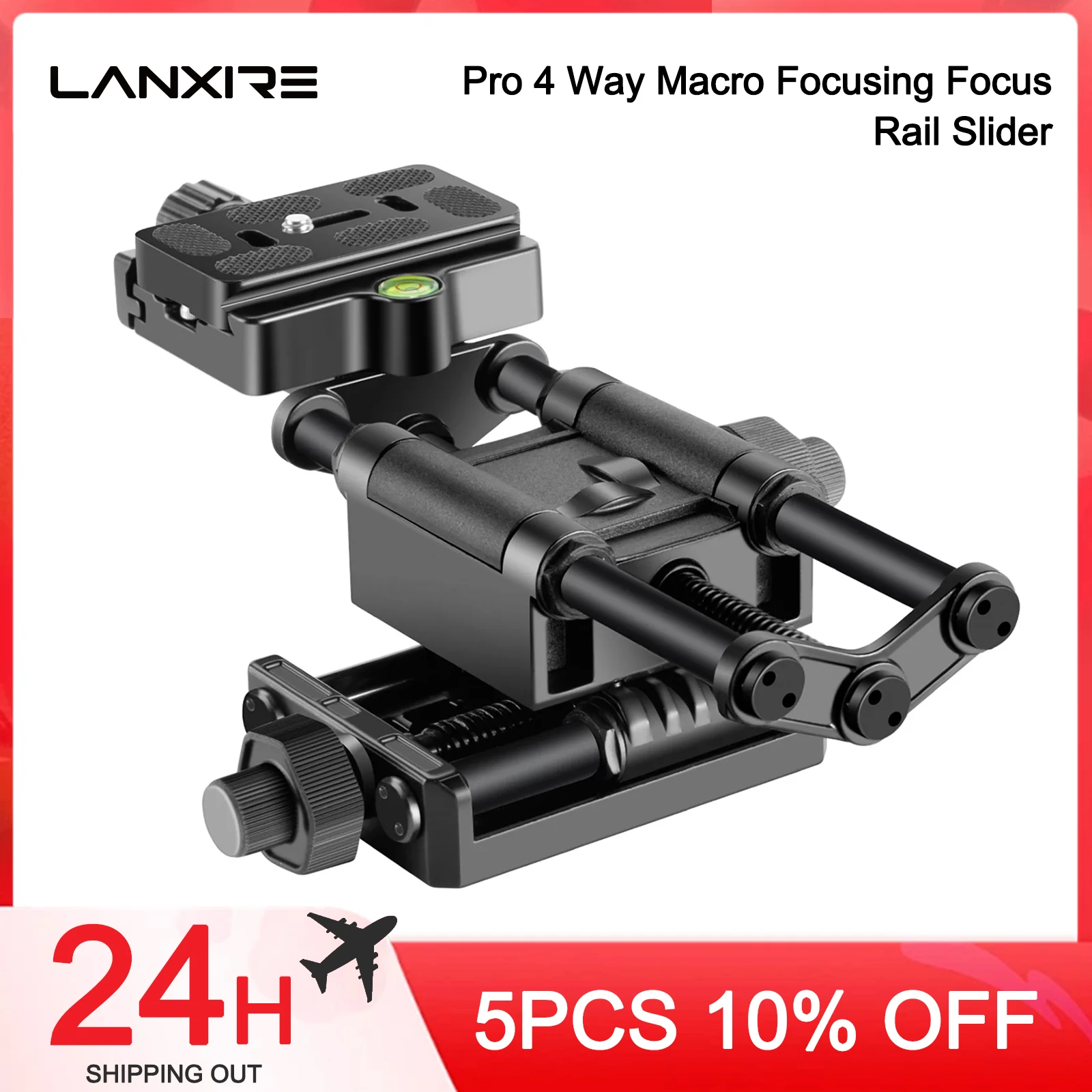 

Lanxire Pro 4 Way Macro Focusing Focus Rail Slider with Arca Type Quick Release Plate for Canon Nikon Fujifilm Sony DSLR Camera