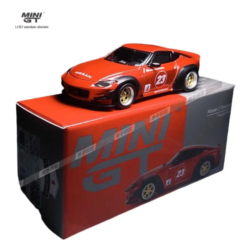 MINI GT 1:64 # 7622 Nissan Z Pandem model statyczny ze stopu czerwonego, kolekcja zabawek dekoracyjnych dla dzieci, na prezenty świąteczne dla dzieci