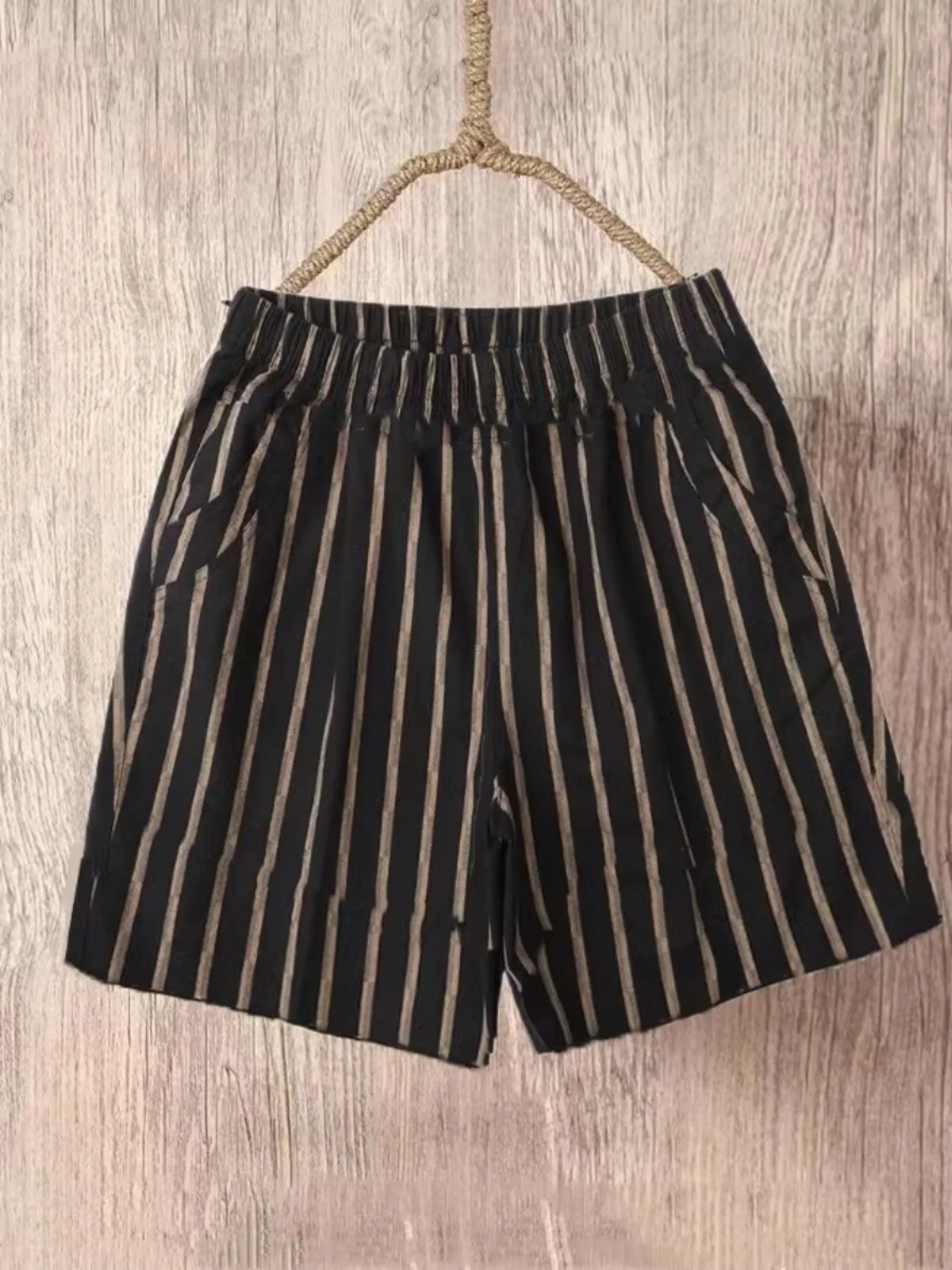 شورت صيفي كاجوال من القطن والكتان واسع الساقين ورفيع للنساء، خصر مرتفع، طول قصير، جيب، متعدد الاستخدامات، للارتداء الداخلي وا... #3