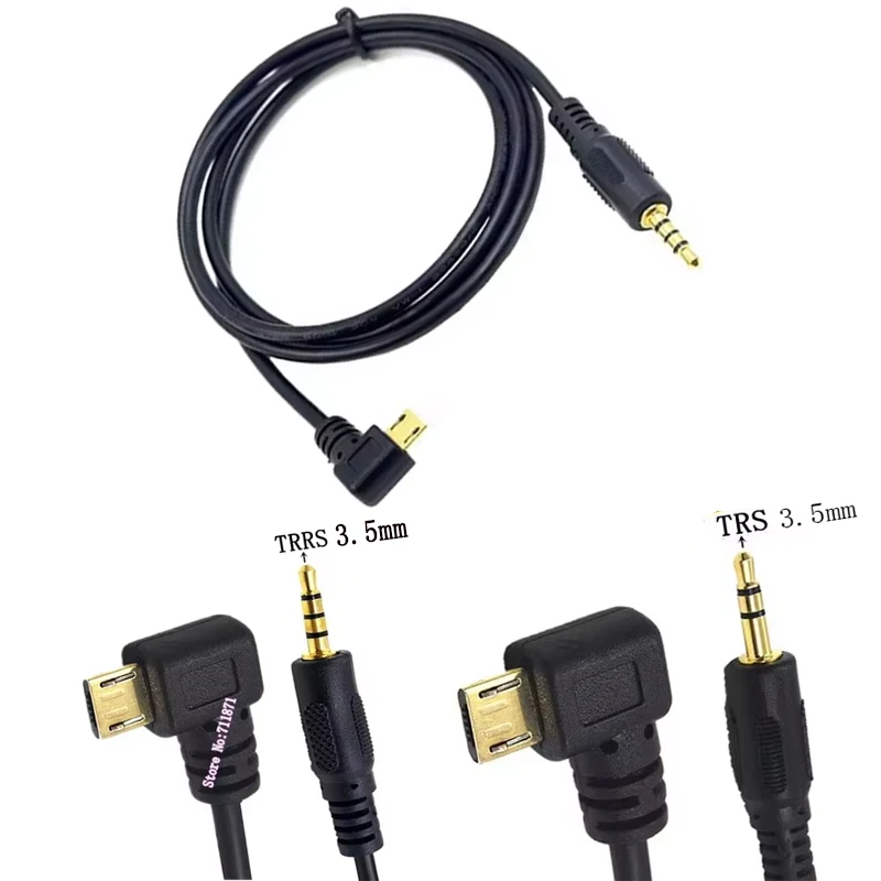 Cable Adaptador TRRS TRS 3.5 Micro USB, Cable Adaptador USB 2.0 Micro B Macho a TRRS TRS 3.5mm Macho, Cable 3.5 Micro USB V2.0