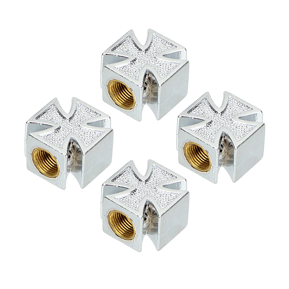 4pcs/lot Car Wheel Tyre Stem Air Caps Cross Style Car Tire Air Valve Cap Covers for Bicycle Motorcycle Car Styling Universal