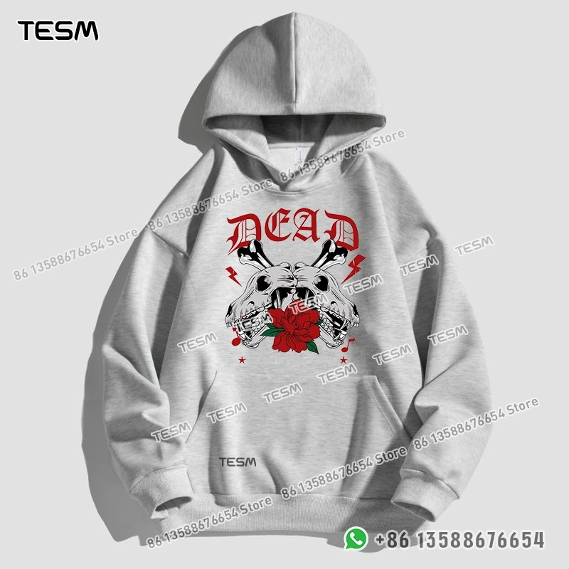 

TESM Men Women Hoodie Trendy Rock - style Prints Trendy Sweatshirt Parent-child Sports Top Party Pullover Long - Sleeves