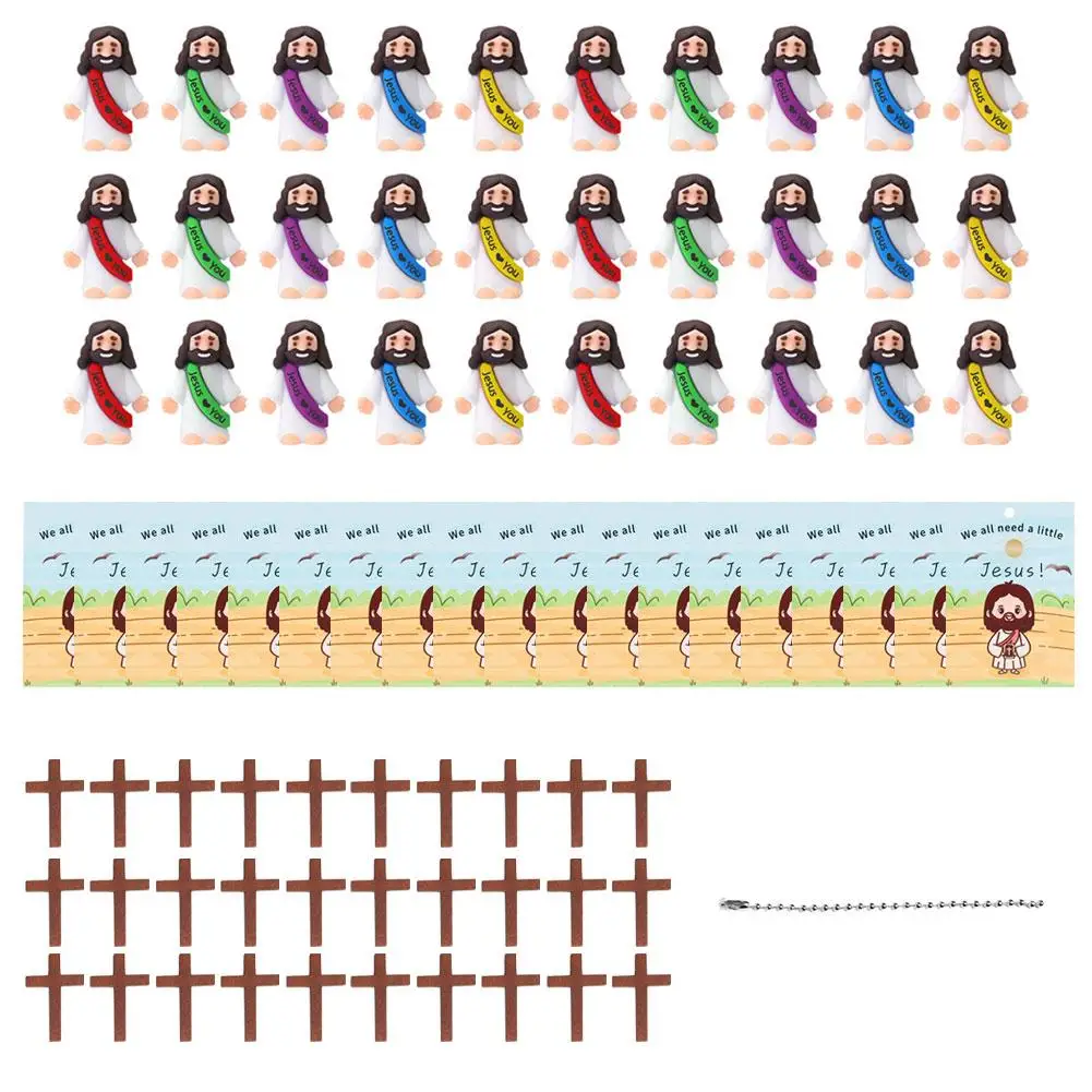 20/30PCS Mini Little Jesus Figures Easter Jesus Loves Party Toys Easter Fillers You Jesus Religious Decors Gifts Egg School R7W8