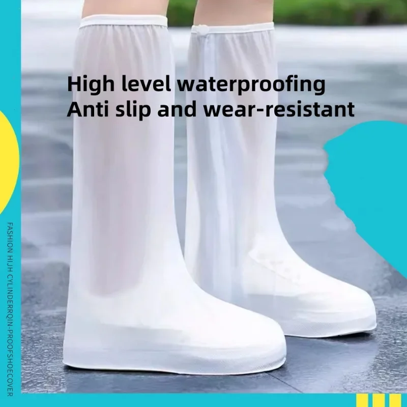 1 Pair of Rainproof Long Tube Shoe Covers, Thickened, Anti Slip, Wear-resistant, Riding and Hiking Protection Rainproof Cover