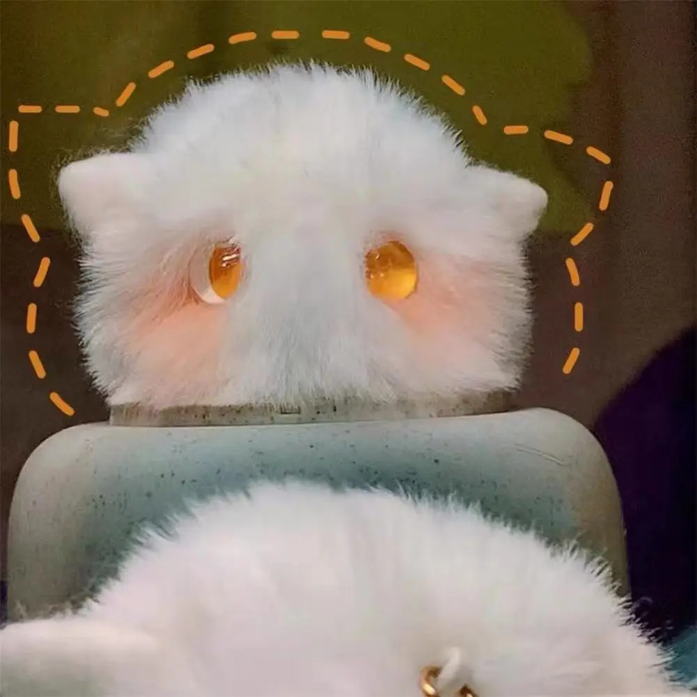 Portachiavi con gatto di peluche Portachiavi con gattino Kawaii Portachiavi con ciondolo per borsa da donna Portachiavi con palla di pelo bianco/nero Portachiavi per borsa da scuola