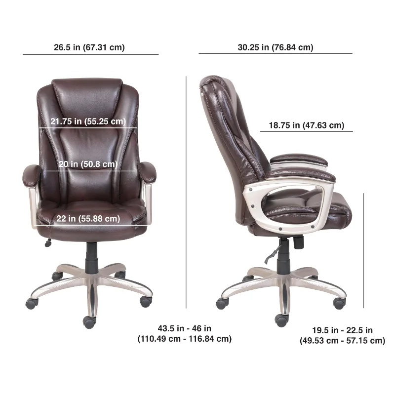 Serta Memory Foam Heavy-Duty Bonded Commercial Leather Office Chair