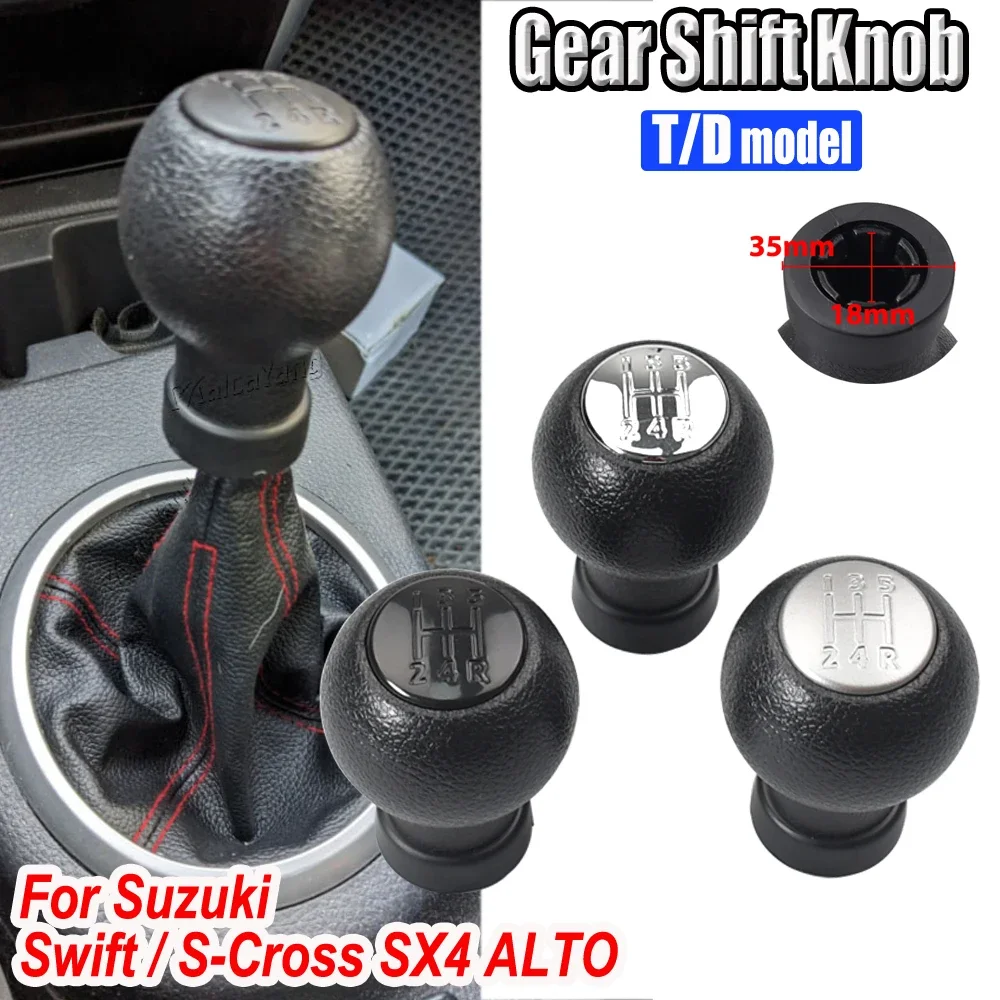 5 Speed Car Gear Shift Knob Shifter Lever Stick Knob Bushing Dust Cover For Suzuki Swift 2005-2010 S-Cross SX4 ALTO car styling