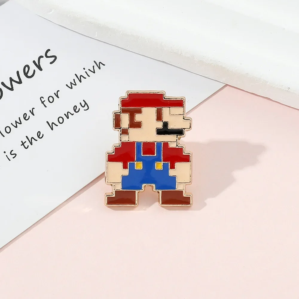 Creative Pixel Super Maryo Brooch Enamel Pin for Backpack Bag Hat Clothing Gifts for Fans