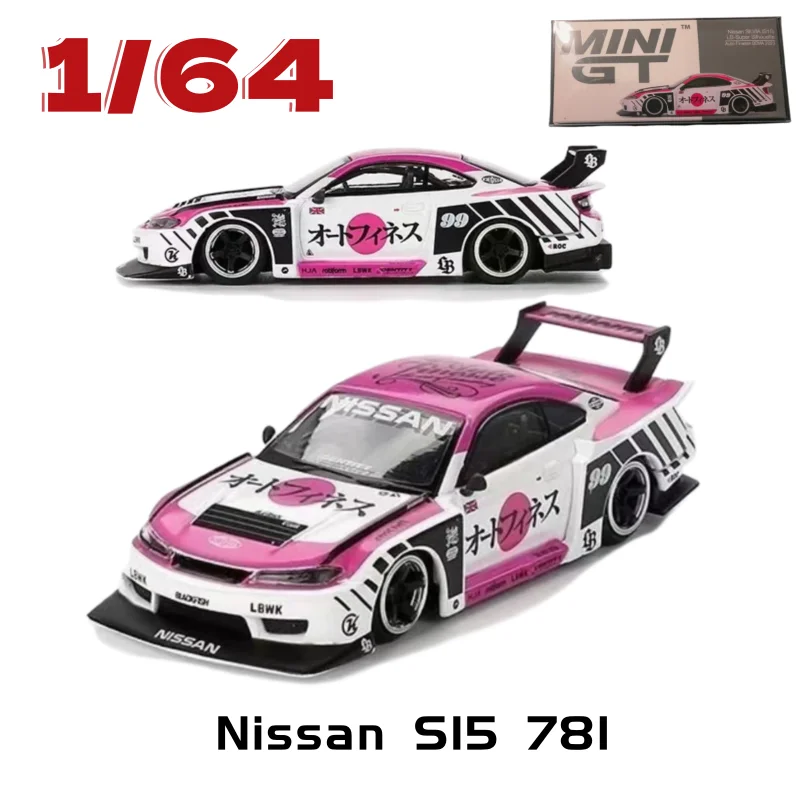 

MINIGT Diecast 1/64 Scale Nissan Alloy Car Model Nissan S15 781 Play Vehicles Toys for Boys Original Box