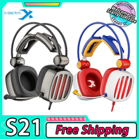 Xiberia S21 Headphones Over Ear Wired Gaming Headwear With Microphone Esports Noise Reduction USB Gamer Earphone Csgo Fps Gifts