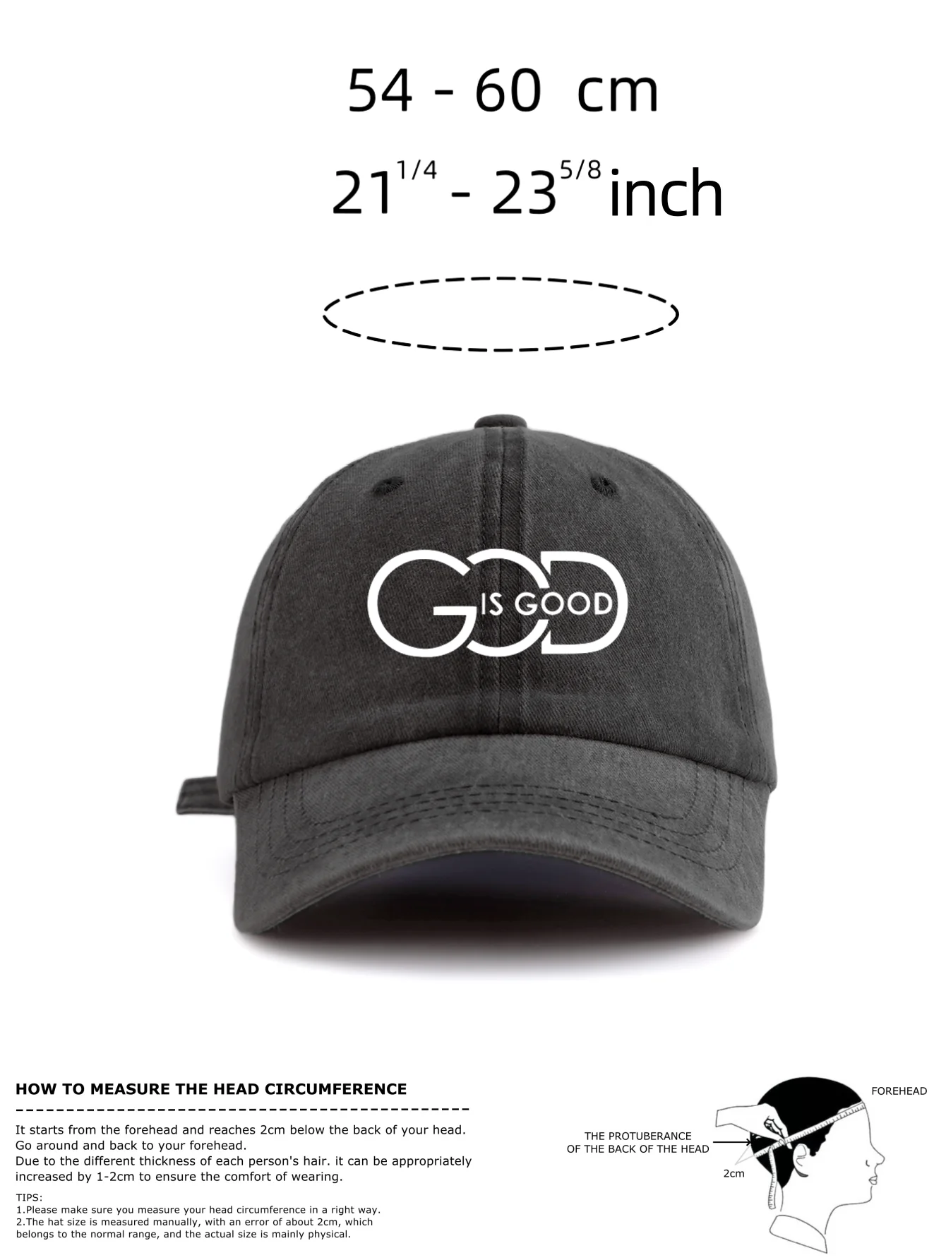 God Is Good Christian Baseball Cap Faith Religious Dad Hat Vintage Washed Graphic Typography Cap Men Women Church Gifts