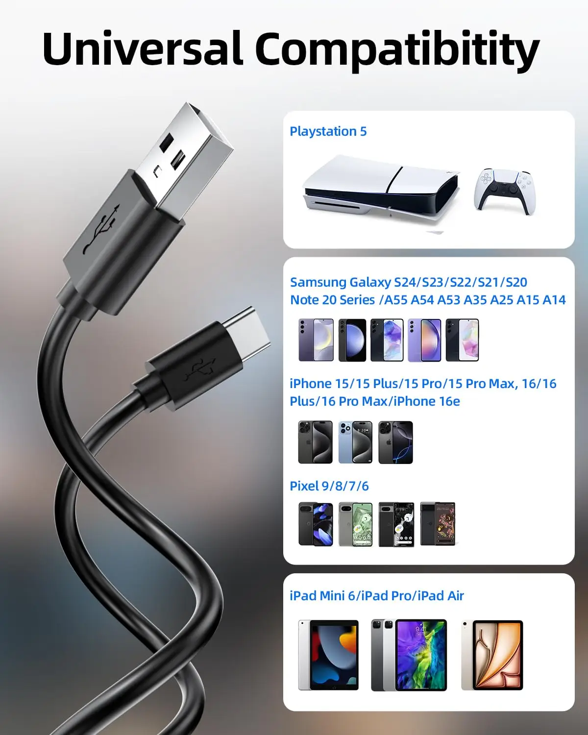 1M 1.8M 3M Usb Cabl…