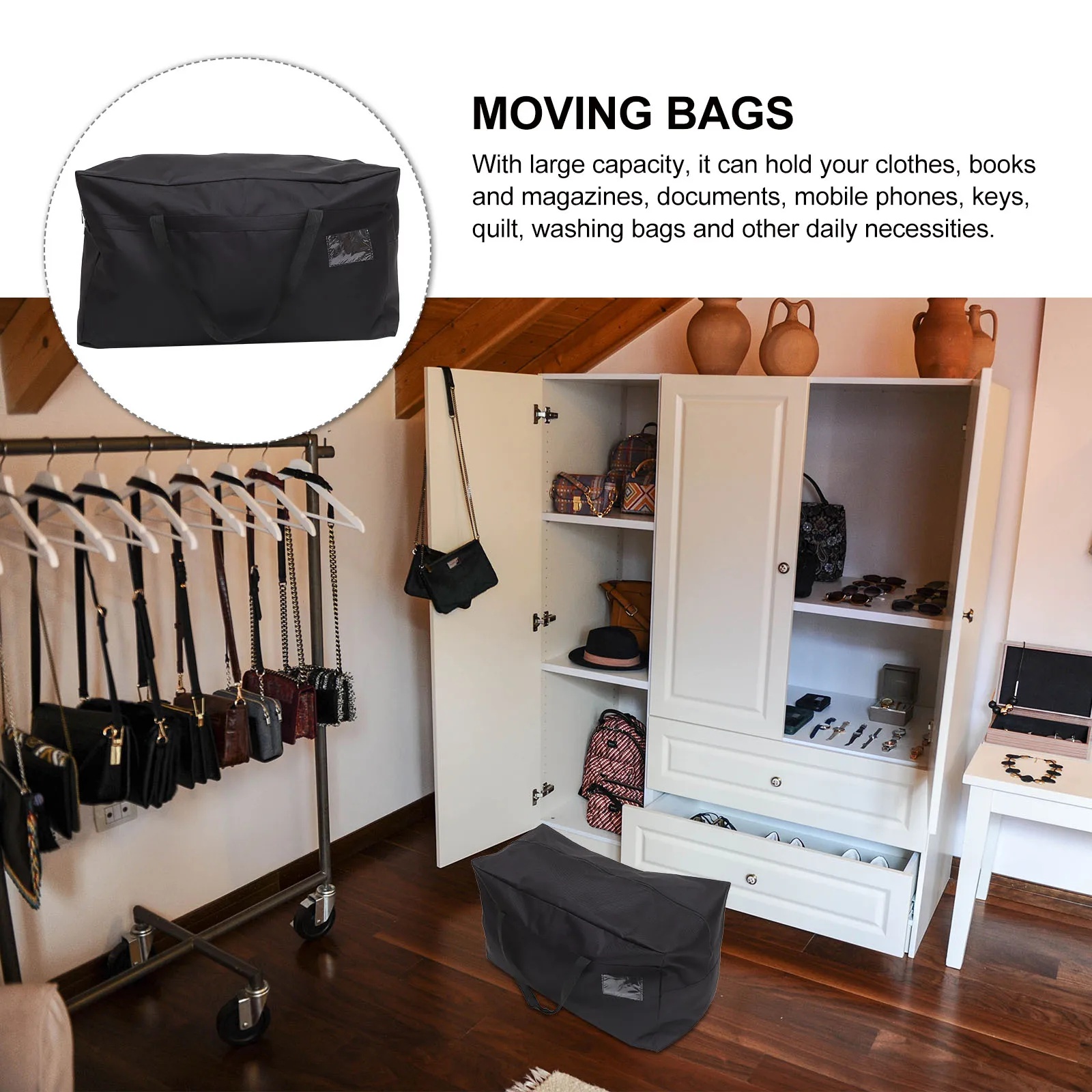 

Waterproof Storage Bag Large Capacity Moving Bags Heavy Duty Oxford Cloth Travel Packing Clothes Organizer Quilt Luggage Bag