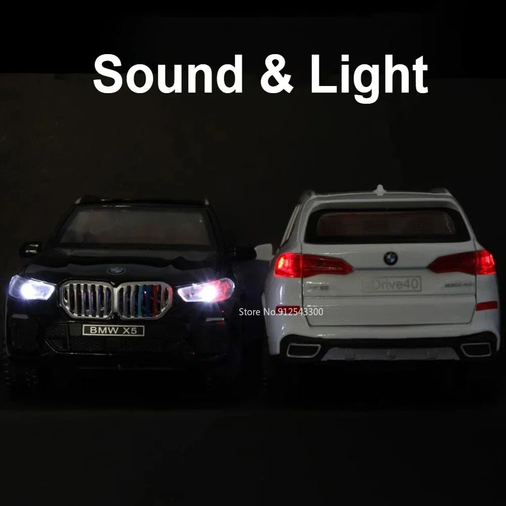 Schaal 1:32 BMW X5 SUV Automodel Speelgoed Legering Diecast Geluid en licht Trek Miniatuur Terreinvoertuigen Modellen Desktop Ornamenten