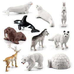 10Pcs Polar Animal Toy Whale Penguin Dolphin Realistic Polar Animal Models Polar Animal Statues Model Set Montessori Animal Toys